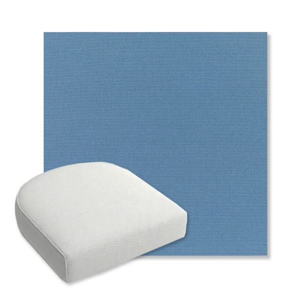 Picture of Canvas Sapphire Blue | Bullnose Contoured Wicker Chair Cushion - Sunbrella© Fabric