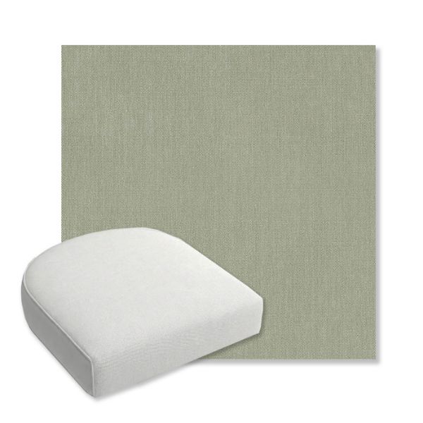 Picture of Canvas Seasalt | Bullnose Contoured Wicker Chair Cushion - Sunbrella© Fabric