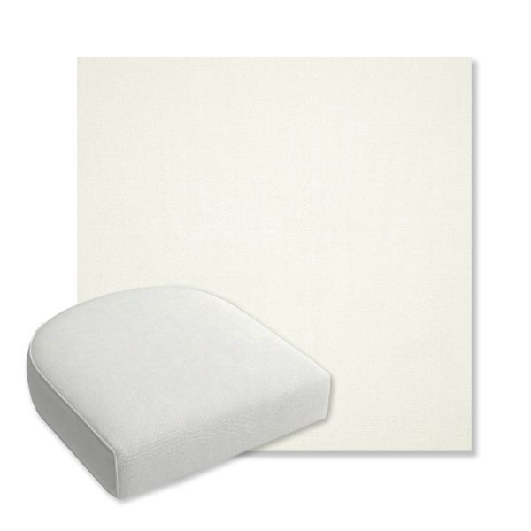Picture of Canvas White | Bullnose Contoured Wicker Chair Cushion - Sunbrella© Fabric