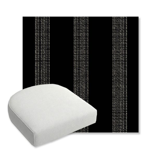 Picture of Caper Onyx | Bullnose Contoured Wicker Chair Cushion - Sunbrella© Fabric