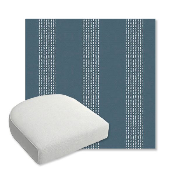Picture of Caper Slate | Bullnose Contoured Wicker Chair Cushion - Sunbrella© Fabric