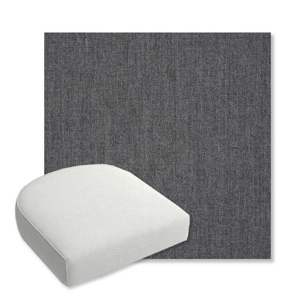 Picture of Cast Charcoal | Bullnose Contoured Wicker Chair Cushion - Sunbrella© Fabric
