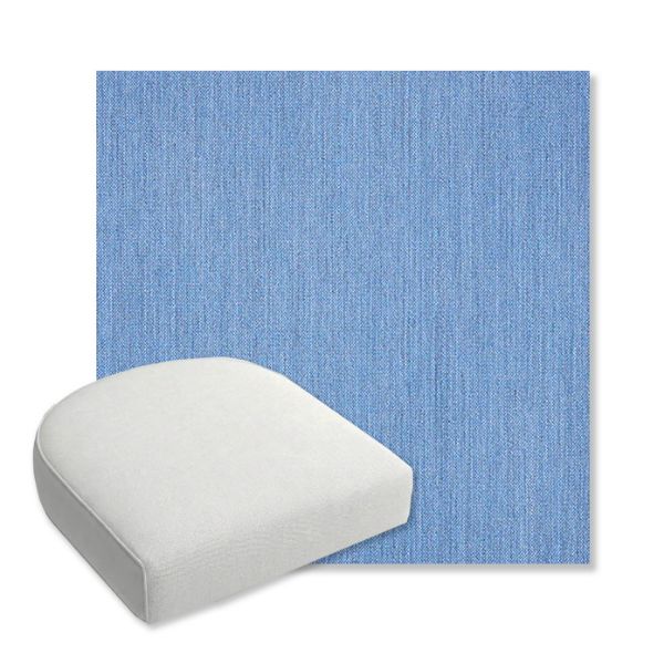 Picture of Cast Ocean | Bullnose Contoured Wicker Chair Cushion - Sunbrella© Fabric