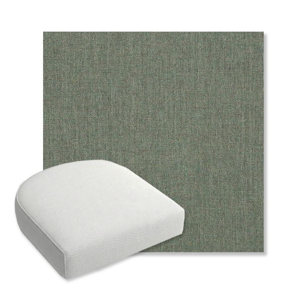 Picture of Cast Sage | Bullnose Contoured Wicker Chair Cushion - Sunbrella© Fabric