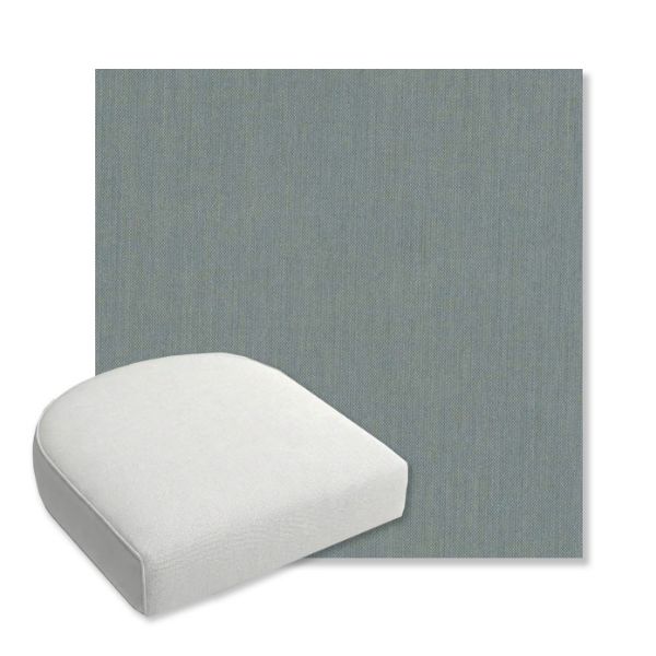 Picture of Cast Seaglass | Bullnose Contoured Wicker Chair Cushion - Sunbrella© Fabric