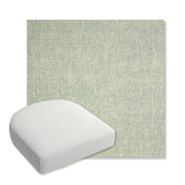 Picture of Chartres Mist | Bullnose Contoured Wicker Chair Cushion - Sunbrella© Fabric