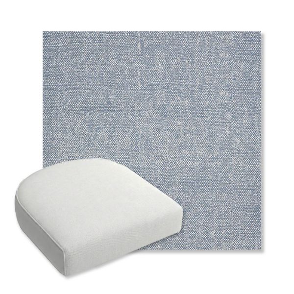 Picture of Chartres Rainfall | Bullnose Contoured Wicker Chair Cushion - Sunbrella© Fabric