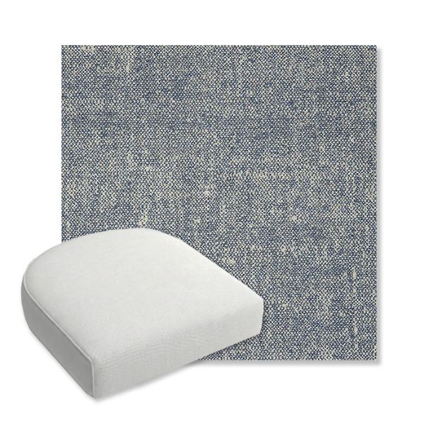 Picture of Chartres Storm | Bullnose Contoured Wicker Chair Cushion - Sunbrella© Fabric