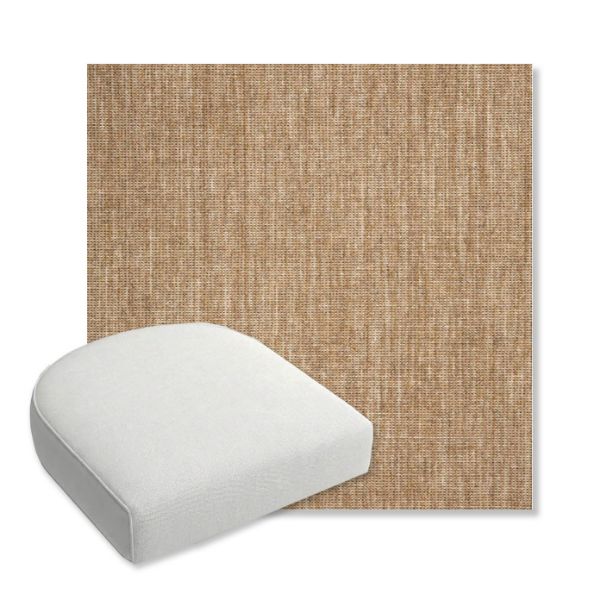 Picture of Crush Camel | Bullnose Contoured Wicker Chair Cushion - Sunbrella© Fabric