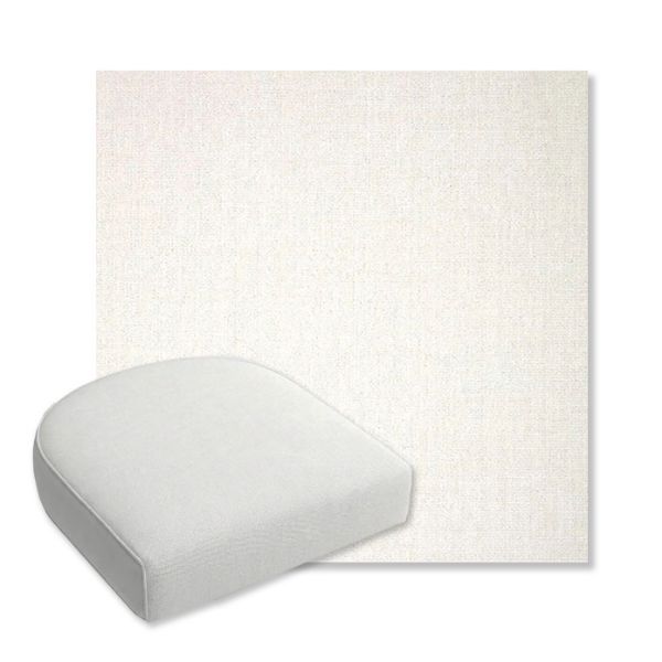 Picture of Crush Snow | Bullnose Contoured Wicker Chair Cushion - Sunbrella© Fabric