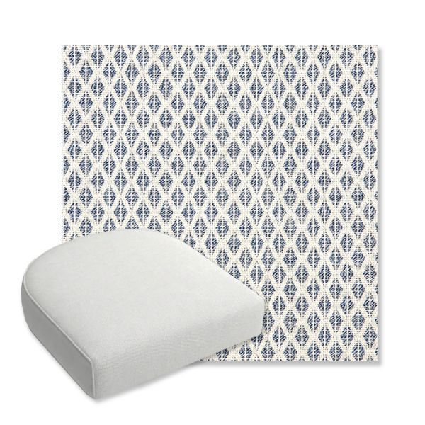 Picture of Detail Denim | Bullnose Contoured Wicker Chair Cushion - Sunbrella© Fabric