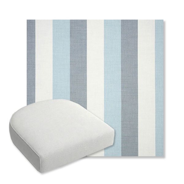 Picture of Direction Dew | Bullnose Contoured Wicker Chair Cushion - Sunbrella© Fabric