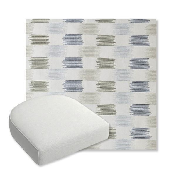 Picture of Dream Mist | Bullnose Contoured Wicker Chair Cushion - Sunbrella© Fabric