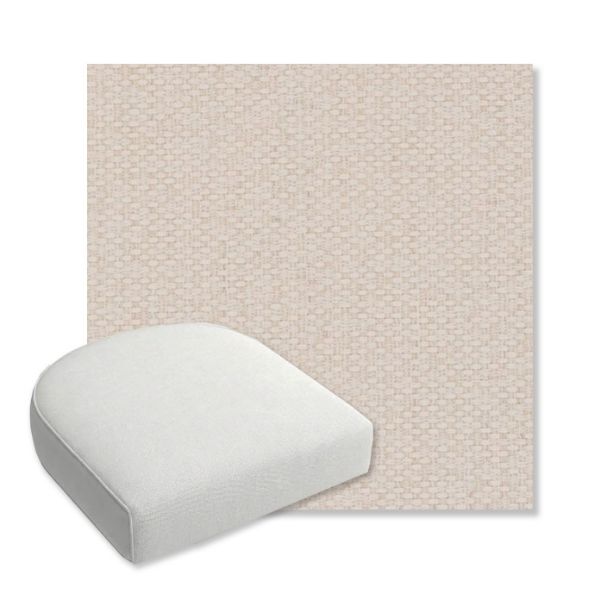 Picture of Dumont Cream | Bullnose Contoured Wicker Chair Cushion - Sunbrella© Fabric