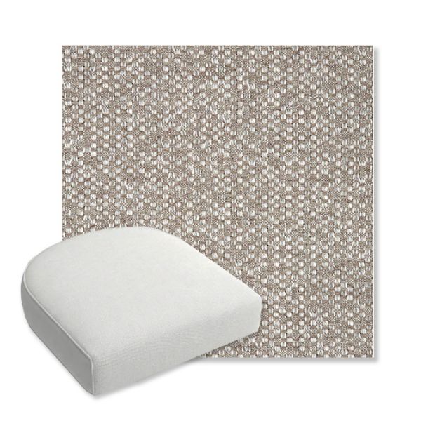 Picture of Dumont Mushroom | Bullnose Contoured Wicker Chair Cushion - Sunbrella© Fabric