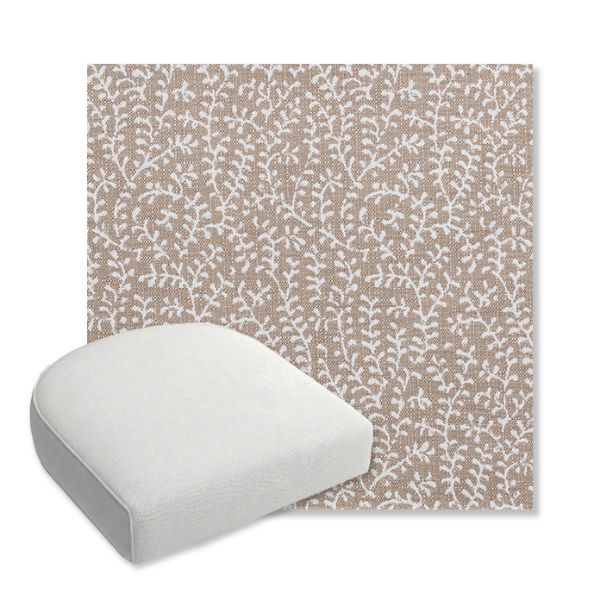Picture of Eberly Linen | Bullnose Contoured Wicker Chair Cushion - Sunbrella© Fabric