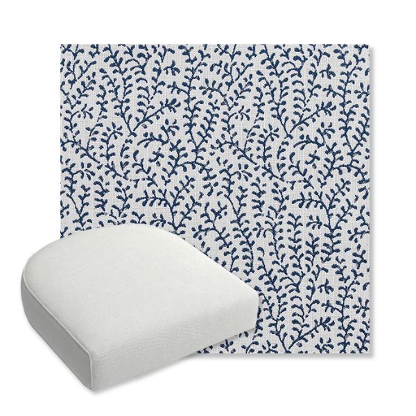 Picture of Eberly Peacock | Bullnose Contoured Wicker Chair Cushion - Sunbrella© Fabric