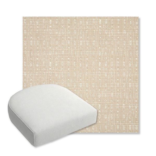 Picture of Embrace Linen | Bullnose Contoured Wicker Chair Cushion - Sunbrella© Fabric
