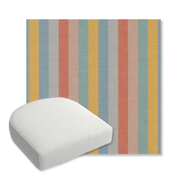 Picture of Entice Sunrise | Bullnose Contoured Wicker Chair Cushion - Sunbrella© Fabric