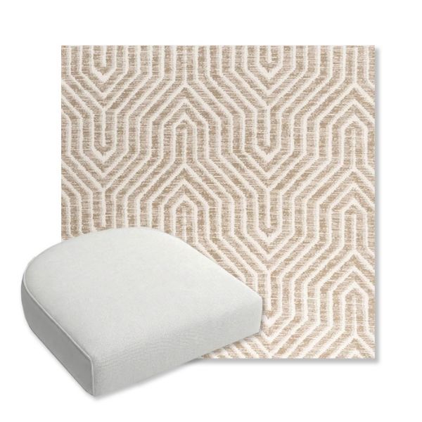 Picture of Etna Dune | Bullnose Contoured Wicker Chair Cushion - Sunbrella© Fabric