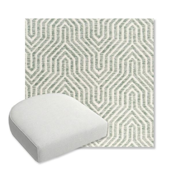 Picture of Etna Juniper | Bullnose Contoured Wicker Chair Cushion - Sunbrella© Fabric
