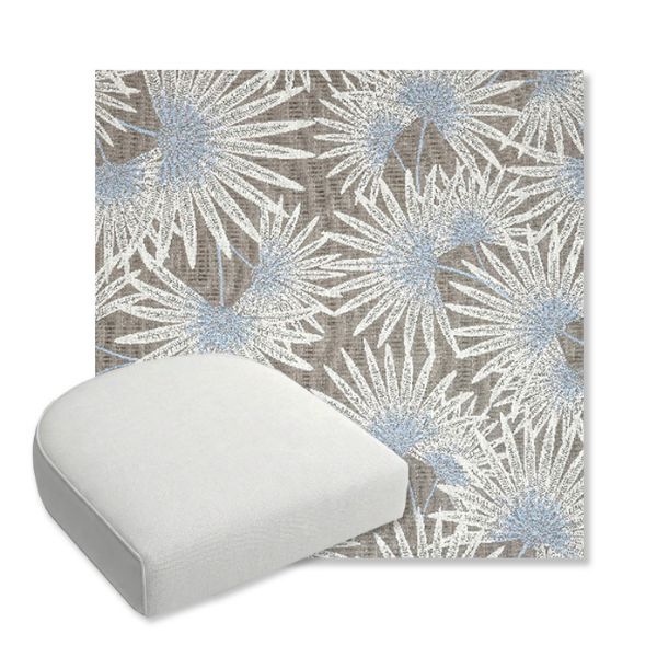 Picture of Etta Vapor | Bullnose Contoured Wicker Chair Cushion - Sunbrella© Fabric