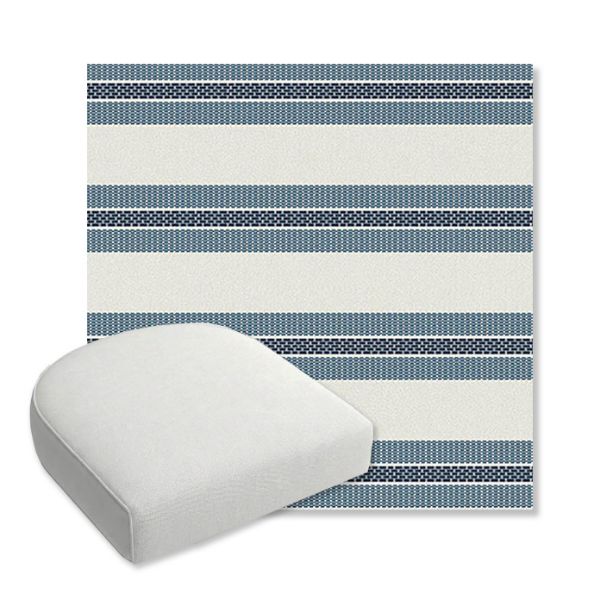 Picture of Excel Denim | Bullnose Contoured Wicker Chair Cushion - Sunbrella© Fabric