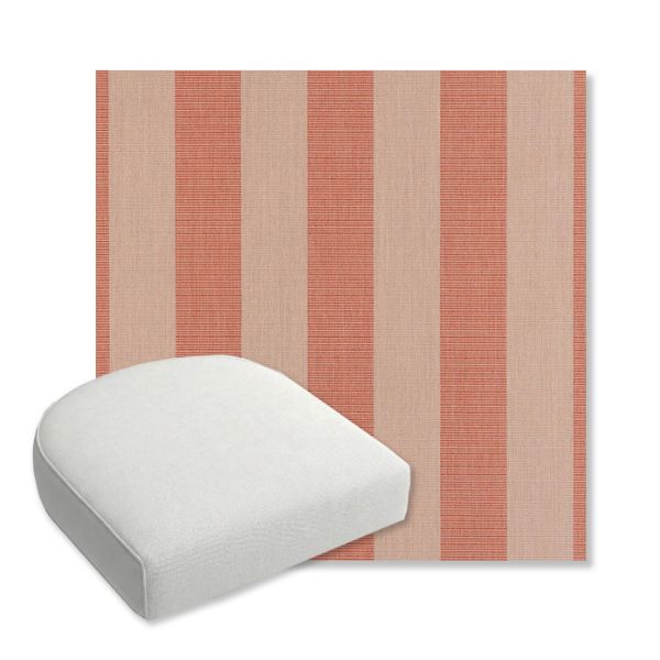 Picture of Expressive Blush | Bullnose Contoured Wicker Chair Cushion - Sunbrella© Fabric