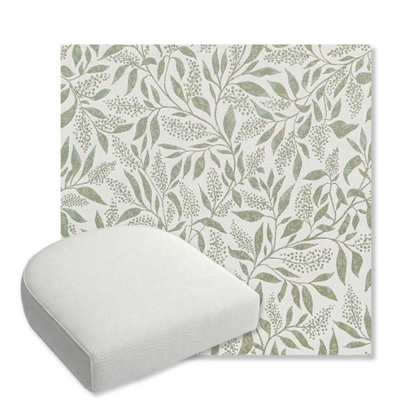 Picture of Exquisite Aloe | Bullnose Contoured Wicker Chair Cushion - Sunbrella© Fabric