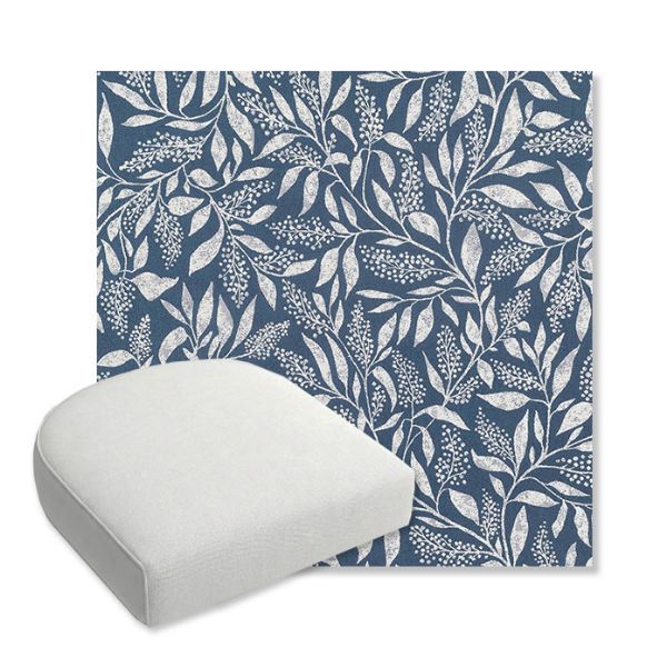 Picture of Exquisite Indigo | Bullnose Contoured Wicker Chair Cushion - Sunbrella© Fabric