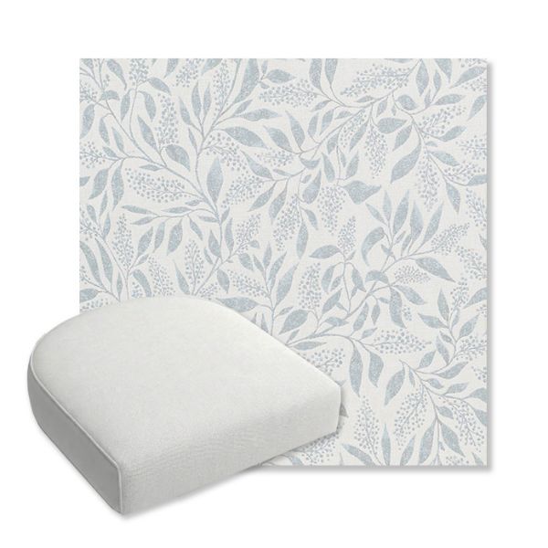 Picture of Exquisite Mist | Bullnose Contoured Wicker Chair Cushion - Sunbrella© Fabric