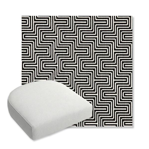 Picture of Figure Onyx | Bullnose Contoured Wicker Chair Cushion - Sunbrella© Fabric