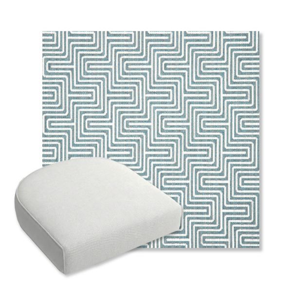 Picture of Figure Twilight | Bullnose Contoured Wicker Chair Cushion - Sunbrella© Fabric