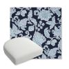 Picture of Floral Song Navy | Bullnose Contoured Wicker Chair Cushion - Sunbrella© Fabric