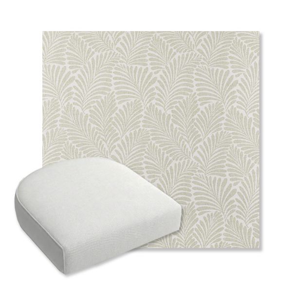 Picture of Frond Spring | Bullnose Contoured Wicker Chair Cushion - Sunbrella© Fabric