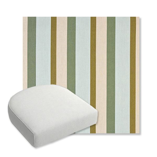 Picture of Gateway Aloe | Bullnose Contoured Wicker Chair Cushion - Sunbrella© Fabric