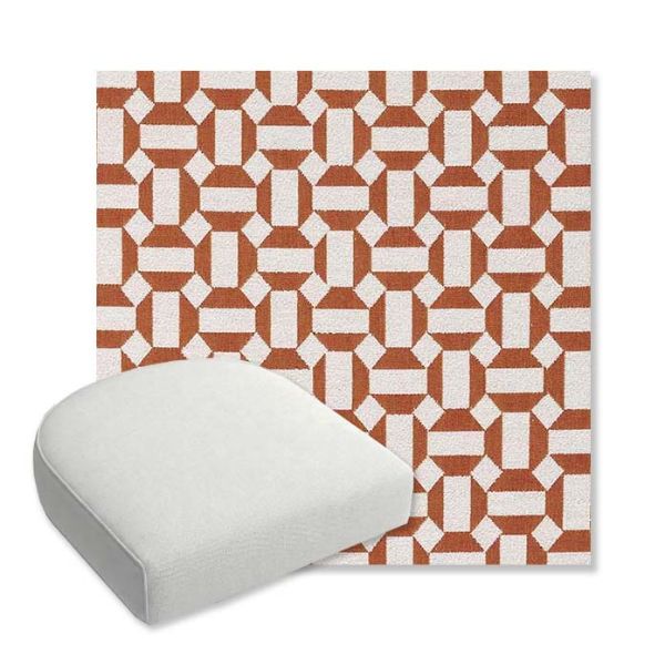 Picture of Hoopla Tobiko | Bullnose Contoured Wicker Chair Cushion - Sunbrella© Fabric