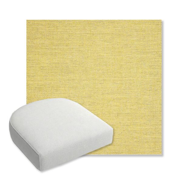 Picture of Idol Canary | Bullnose Contoured Wicker Chair Cushion - Sunbrella© Fabric