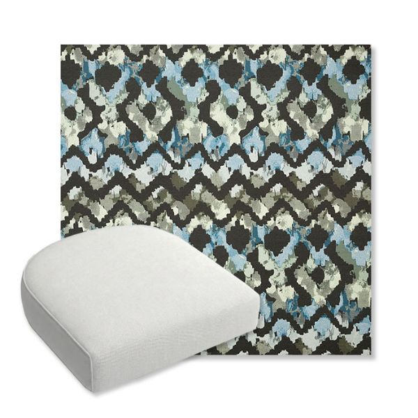 Picture of Inga Green Tea | Bullnose Contoured Wicker Chair Cushion - Sunbrella© Fabric
