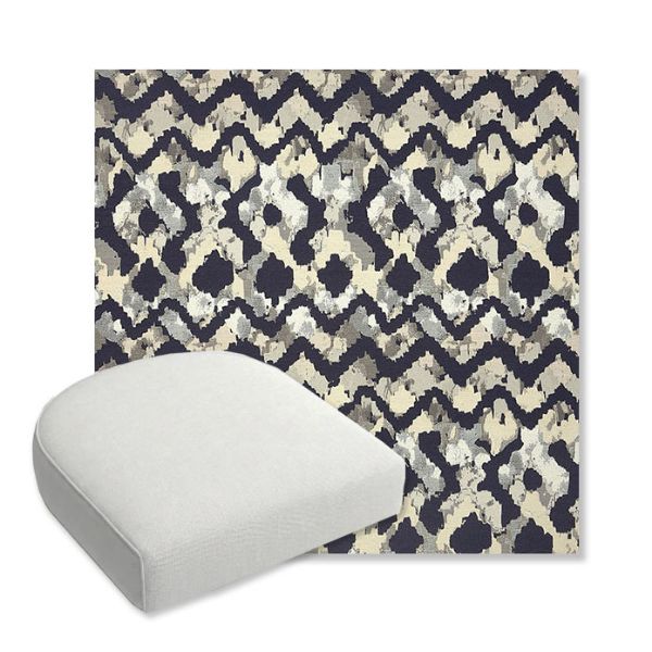 Picture of Inga Midnight | Bullnose Contoured Wicker Chair Cushion - Sunbrella© Fabric