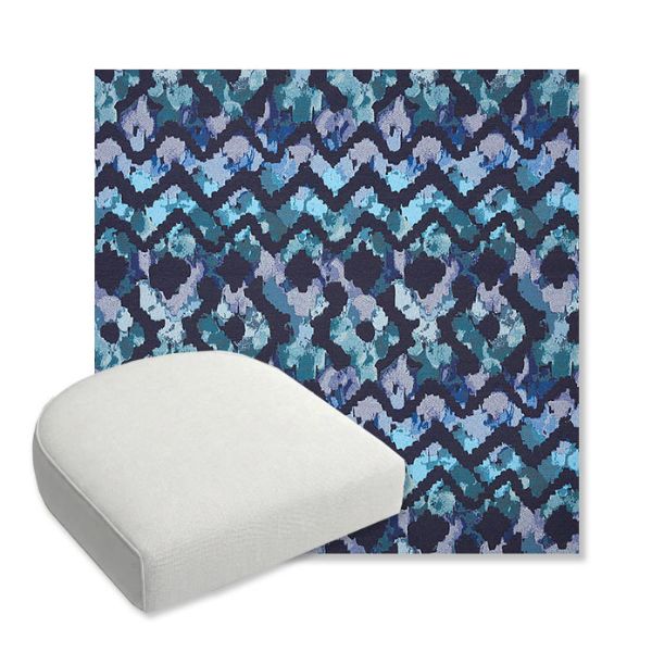 Picture of Inga Waterscape | Bullnose Contoured Wicker Chair Cushion - Sunbrella© Fabric