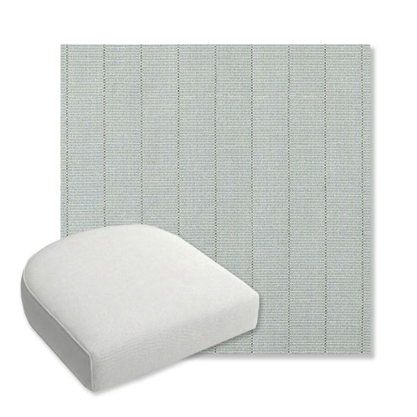 Picture of Kaia Mist | Bullnose Contoured Wicker Chair Cushion - Sunbrella© Fabric