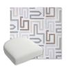 Picture of Labyrinth Cloud | Bullnose Contoured Wicker Chair Cushion - Sunbrella© Fabric