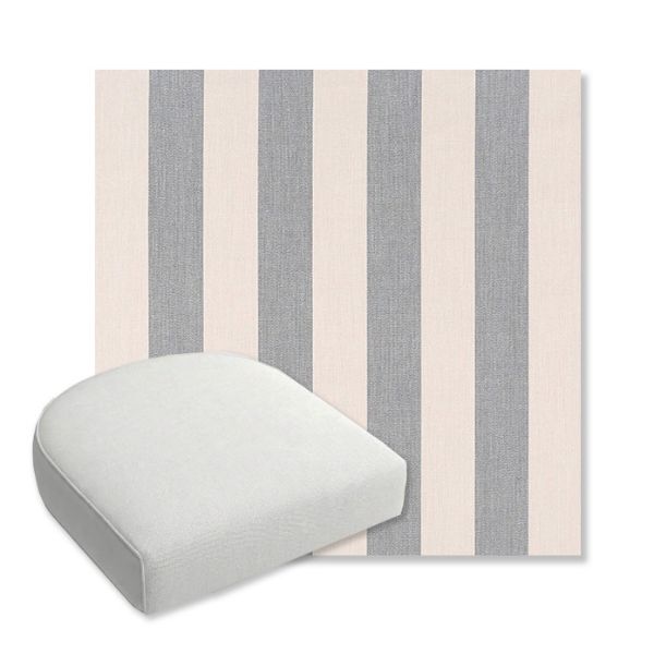 Picture of Leisure Denim | Bullnose Contoured Wicker Chair Cushion - Sunbrella© Fabric