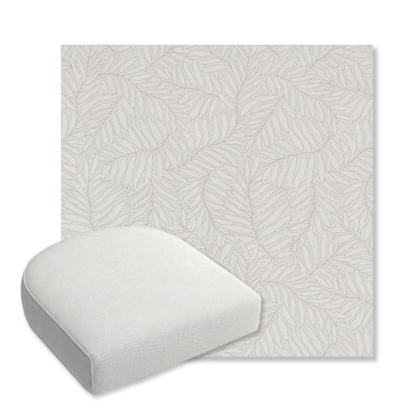 Picture of Lively Parchment | Bullnose Contoured Wicker Chair Cushion - Sunbrella© Fabric