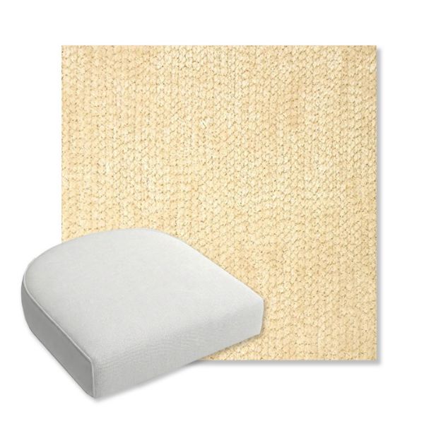 Picture of Margo Parchment | Bullnose Contoured Wicker Chair Cushion - Sunbrella© Fabric