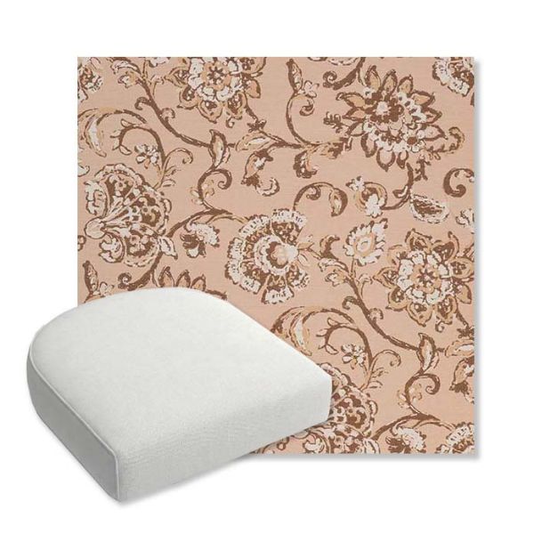 Picture of Martha Floral Dogwood | Bullnose Contoured Wicker Chair Cushion - Sunbrella© Fabric