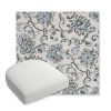 Picture of Martha Floral Periwinkle | Bullnose Contoured Wicker Chair Cushion - Sunbrella© Fabric