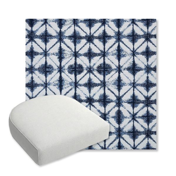 Picture of Midori Indigo | Bullnose Contoured Wicker Chair Cushion - Sunbrella© Fabric