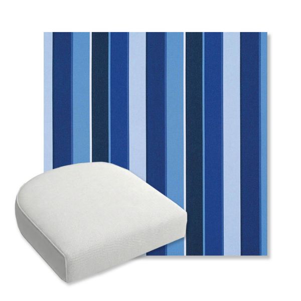 Picture of Milano Cobalt | Bullnose Contoured Wicker Chair Cushion - Sunbrella© Fabric